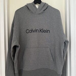 NEW CALVIN KLEIN Jeans fleece hoodie sweatshirt Grey melange color size medium M